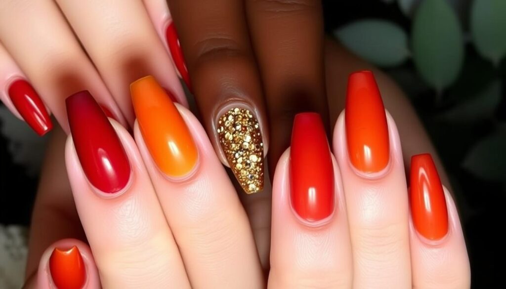 fall ombre nail designs