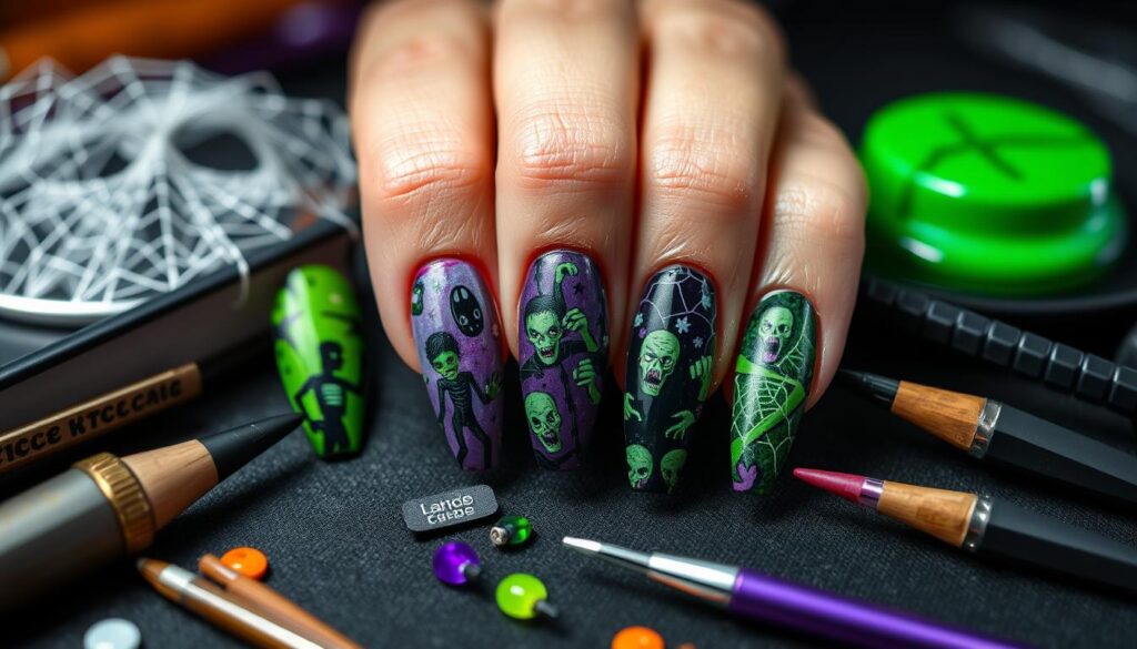 halloween nail art tutorials