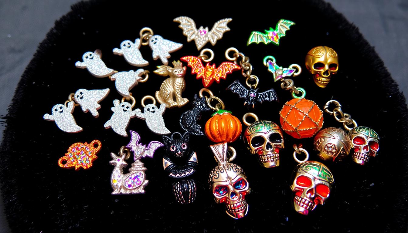 halloween nails with charms